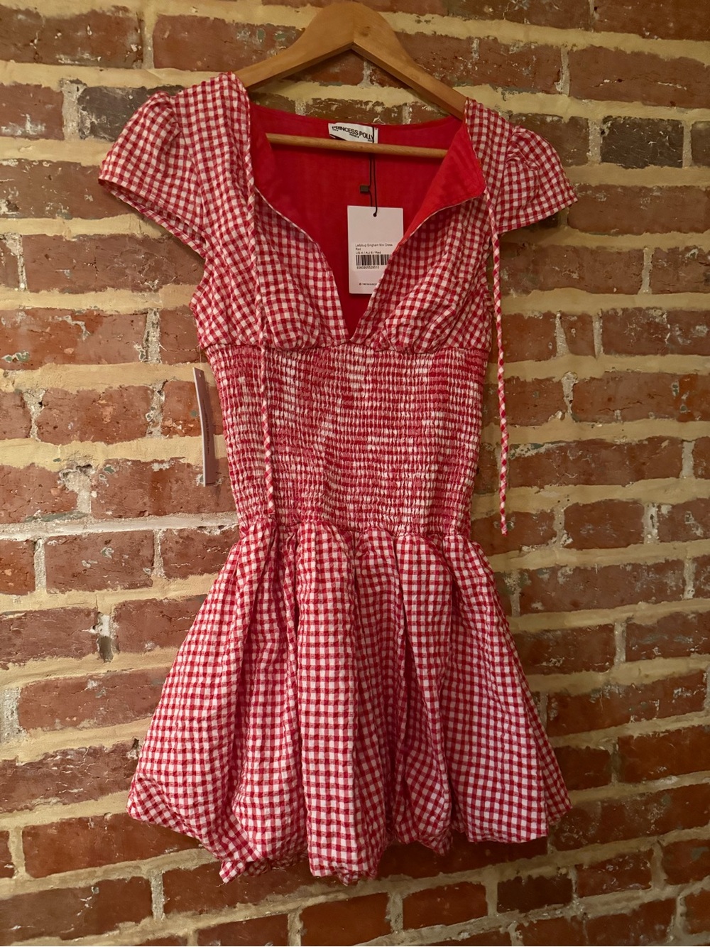 Princess Polly Mini Dress Gingham Checkered Smocked Dress